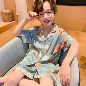 Boys Kids Pajamas Sets Cartoon Printed Cute Fashion Casual Clothes Breathable Short Sleeved Set Lightweight Sleepwear Baby