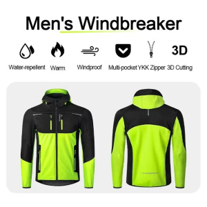 INBIKE Cycling Jackets Man Warm Thermal Windbreaker for Men Hooded MTB Bike Jackets for Riding Windproof Bicycle Clothing