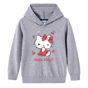 Casual Children's Hoodies, Boys' and Girls' Hoodies, Kitty Cat Pattern Children's Tops, Long-sleeved Hoodies