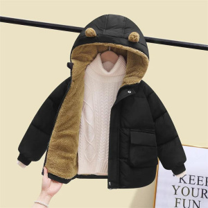 Children Down Cotton Coat Boys Padded Thickened Warm Casual Jacket New Girls Cute Solid Color Clothing 2-6 Years