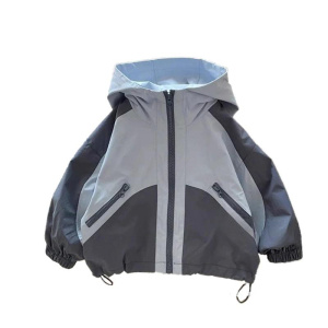Boys Sports Coat Children Color Blocked Zipper Hoodie 1-8 Years Kid Fashion Waterproof Windbreaker Jacket