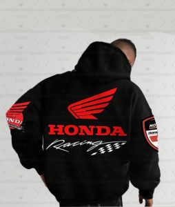 Quick Dry Honda Motorcycle Jersey Hooded Hoodies Breathable Riding Dirt Bike and Mountain Racing Men's Women's Armored Hoodie