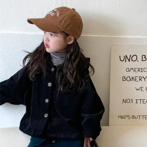 Children Clothing Kids Girls Corduroy Jacket with Hood Casual Korean Fashion Baby Boys Coat