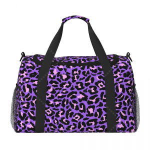 Purple Cheetah Hand Travel Bag Lightweight Durable Waterproof Carry On Bag for Women Men