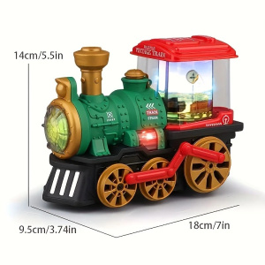Christmas Electric Spray Steam Train gift Xmas Holiday Santa Snow Kids favor New Year Gift (Not equipped with battery)