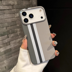 Carbon Fiber MagSafe Magnets Phone Case for iPhone 17 Pro & Pro Max Wireless Charging Back Cover Alloy Camera Protective Shell