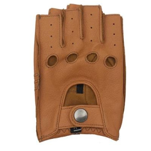 Men Genuine Leather Fingerless Thin Short Gloves Male Stylish Fitness Locomotive Luvas Black/Yellow/Brown Suede Eldiven
