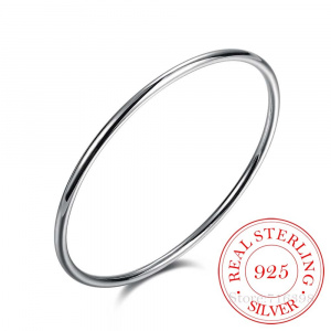 925 Sterling Solid Silver Bracelet Fashion Personality Simple Smooth Bangles For Women Wedding Engagement Jewelry
