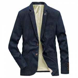 New Fashion Denim Jacket Men Suits Collar Business Coat Male Brand Clothing Spring Autumn Suit Blazer Men's Jean Jackets   MY189