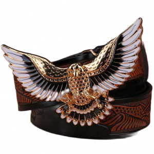 gold eagle mens belts luxury designer strap high quality split genuine leather cintos ceinture girdle without buckle punk smooth