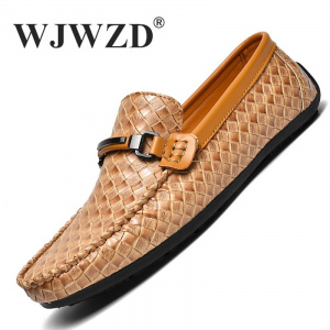 Men's Shoes Casual Leather Slip on Elegant Men Moccasins Designer Loafers Breathable Boat Shoes Italian Men Shoes Zapatos Hombre