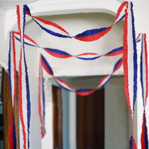 Red Blue White Hanging Banner Party Paper Garlands Craft Supplies American Independence Day Party DIY Home Decorations