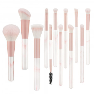 12Pcs Pink Marble Wool Fiber Blending Brush Professional Makeup Brush Set Concealer Blush Brush Makeup Tool