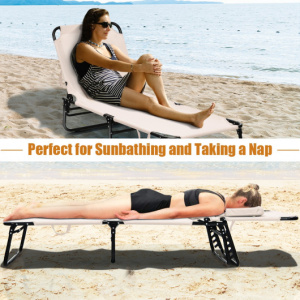 Beach Lounge Chair with Face Hole with Adjustable Back-NP10028SA