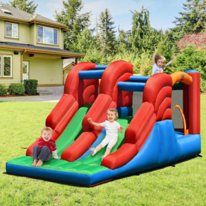 Dual Jumping 3 in 1 Slides Bouncer Castle Without Blower
