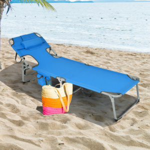 Turquoise Blue Adjustable Folding Beach Lounge Chair-NP10025NY