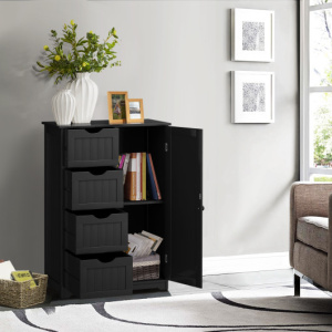 Standing Indoor Wooden Cabinet with 4 Drawers