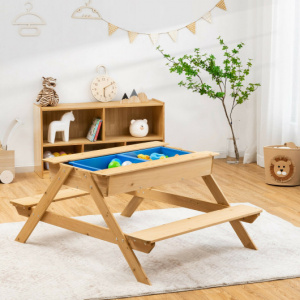 3-in-1 Sand and Water Picnic Table with Play Boxes for Kids