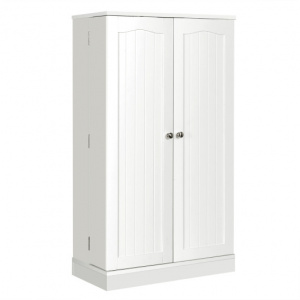 White17-Tier Double Door Kitchen Pantry Cabinet
