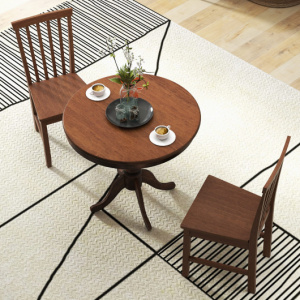 3 Pieces Wooden Dining Table and Chair Set for Cafe Kitchen Living Room