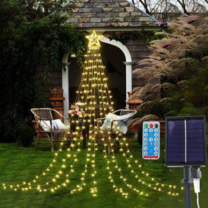 Solar LED String Lights Star Waterfall Meteor Fairy String Waterproof Patio Light Outdoor Garland Lights New Year Wedding Lights