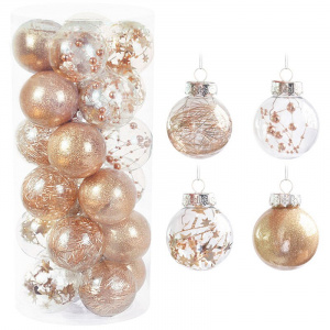 6cm Tree Hanging Christmas Balls Ornaments for Festive Home Decoration 24pcs