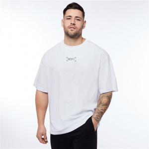 Oversized T-shirt Mens Dropped Shoulder Short Sleeve Fitness T Shirt Men Summer Mesh Loose Gym Clothing Bodybuilding Tops Tees