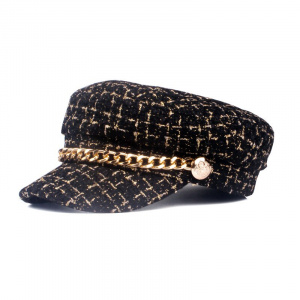 Xthree Hat Chain Fashion Hats for Women Female Flat Salior Hat Girl Visor Travel Berets