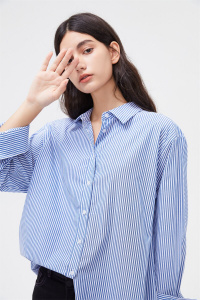 Fashion  Women  Button Down Shirts Large Size Long Sleeve Tops V Neck Casual Work Blouse Loose Oversize Blusas Female Top
