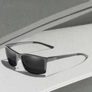 Polarized Aluminum Magnesium Square Sunglasses for Men Stylish Eyewear