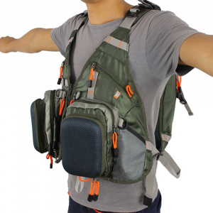 New Adjustable Men Fly Fishing  Vest Pack Multifunction Pockets Outdoor Mesh Backpack Fish Accessory bag