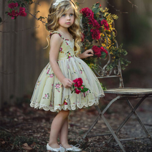 Formal Lace Tulle Floral Party Dresses for Baby Girls