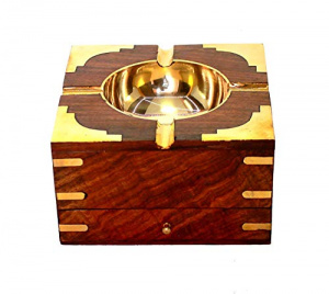 Decorative Wooden ashtray / Wooden Cigarette Holder With Ashtray