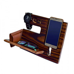 Wooden Phone Charging Station / Wood Docking Station For Phone & Accessories