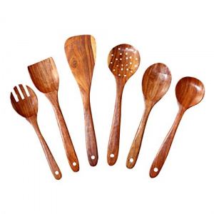 Wooden Cooking Utensils Made of Sheesham Wood / Wooden Utensil Set For Non-Stick Pans