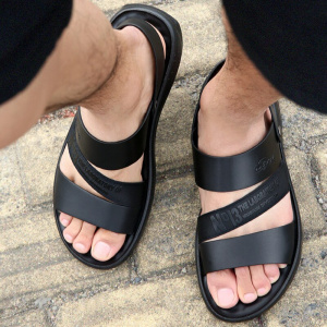 Shoes Men Beach Sandals Thick Sole Non-slip Flat Holiday Sandals Casual Male Shoes dfv56