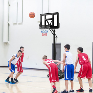 Portable Basketball Hoop with 8 to 10 Feet 5-Level Height Adjustable