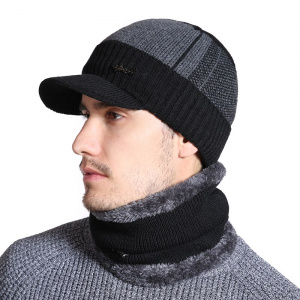 High Quality Cotton Add Fur Brim Hats Skullies Beanies Hat For Men Women Wool Scarf Caps Gorras Bonnet Knitted Hat