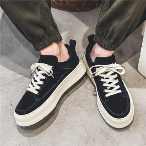 Spring Autumn Men Thick Platform Canvas Shoes Mens Casual Sneakers Lace Up Vulcanized Shoes Chunky Trainers Zapatillas Hombre