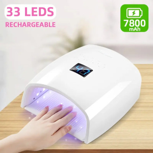 Rechargeable UV LED Nail Lamp 66W Cordless Nail Dryer for Gel Polish Professional Nail Art Manicure Tools for Home and Salon