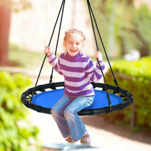 Blue Round 40" Kids Flying Saucer Swing Play Set