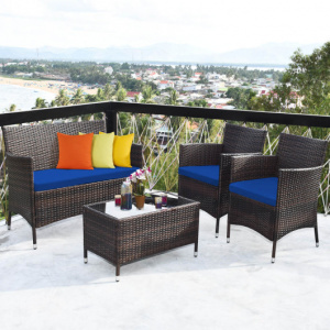 4 Piece Rattan outdoor sofa set / All weather Rattan Patio Furniture