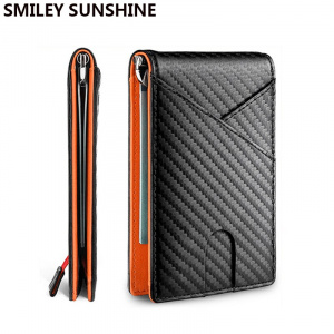 Carbon Fiber Slim Bi-fold Wallet Money Purse Card Holder for Men