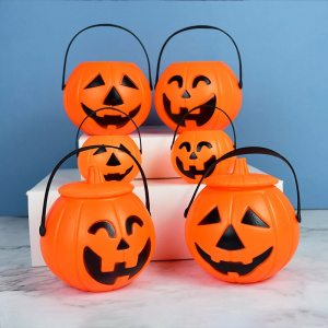 3pcs Halloween Candy Buckets Pumpkin Sweet Holder Pot Kids Trick or Treat Props Cosplay Decoration Halloween Party Supplies