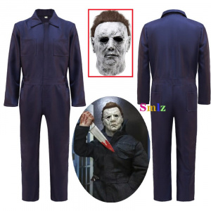 Michael Myers Cosplay Jumpsuits Man Bleach Halloween Costume Outfits Bodysuit  Mask Halloween Carnival Suit Clothing