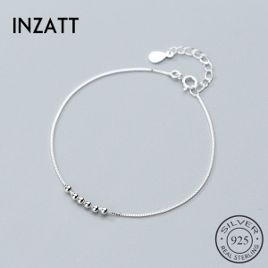 INZATT 100% 925 Sterling Silver Minimalist Geometric Light Beads Bracelet For Charm Women Party FINE Jewelry Classic Gift