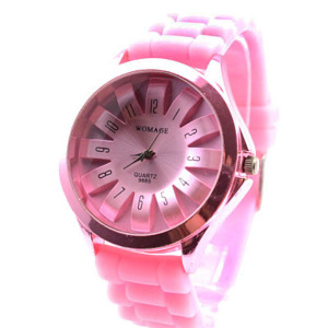 Unisex Colorful Analogue Rubber Quartz Wristwatch