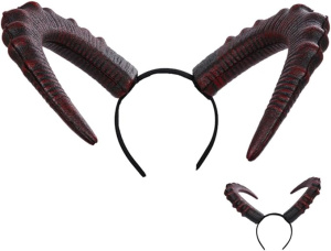 CHILDWEET Demon Horn Headband Halloween Horn Headpiece Sheep Horn Headband Horns Hairband Halloween Hair Accessories Dragon Horns Demon Horns Headband Women's Performance Props Headwear Pu