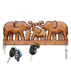 Elephant Shape Wall Muonted Convenient Wood Key Holders 