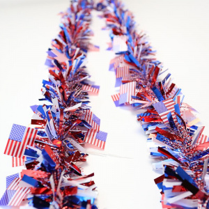 America Independence Day Decorative American Flag Tinsel Garland Banner Party Supplies Home Wall Hanging Decoration